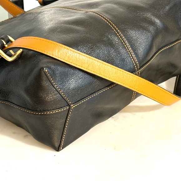 Vera Bradley Black and Brown Leather Tote - Picture 10 of 10